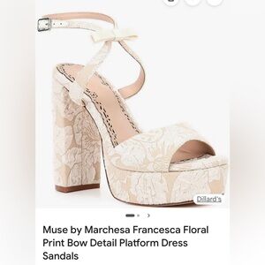 Muse Cream Floral Platform Shoes